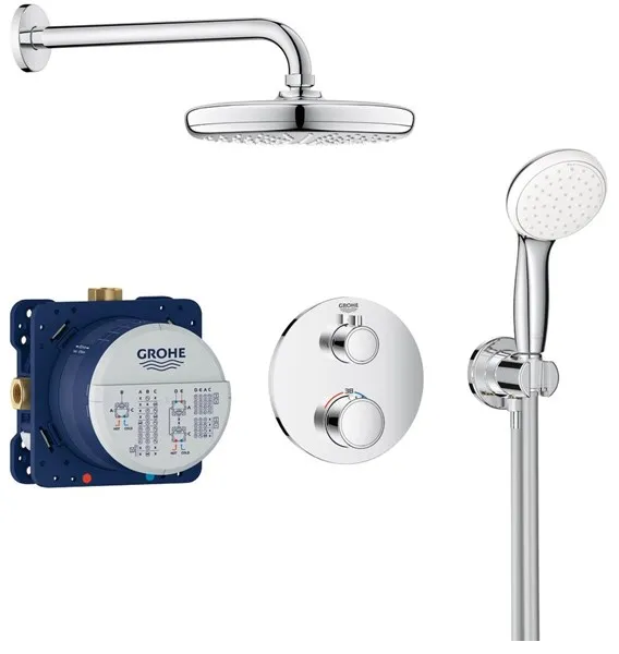 Grohe Grohtherm Duschset mit Tempesta 210, Chrom