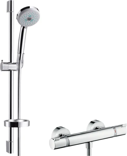 Hansgrohe Croma 100 Duschset mit Ecostat Comfort Duscharmatur, Chrom